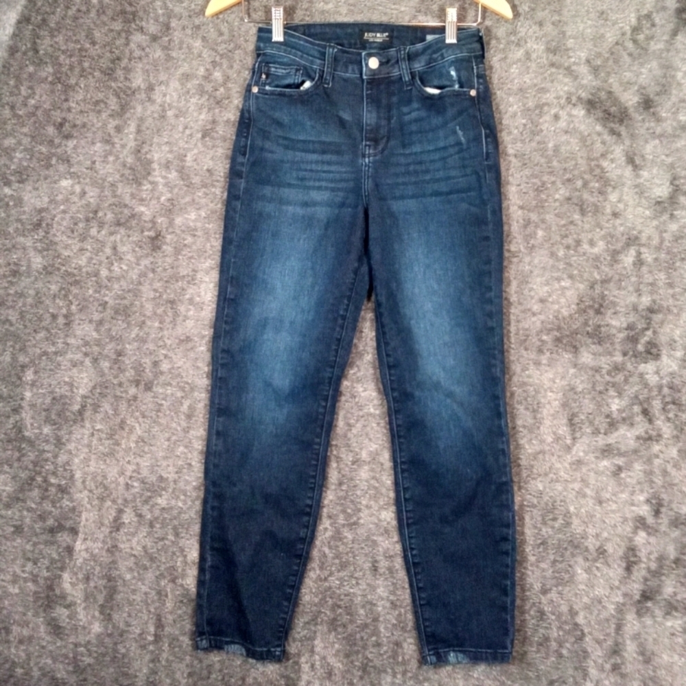 Judy Blue boyfriend high waisted dark blue women's jeans size 24